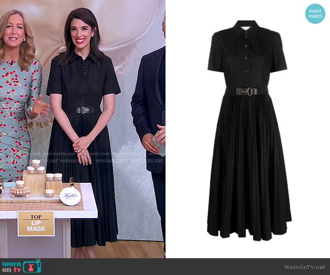 Tory Burch Poplin Pleated Shirtdress worn by Sally Holmes on Good Morning America