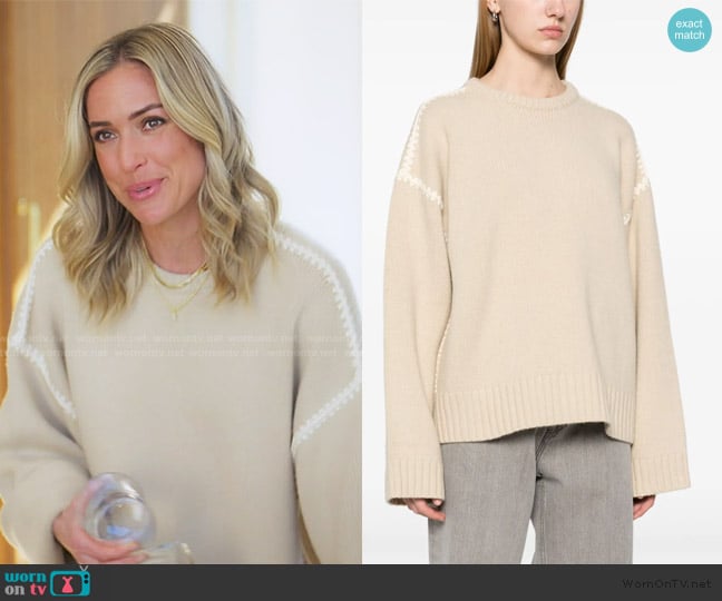 Toteme Embroidered-trim sweater worn by Kristin Cavallari on Honestly Cavallari The Headline Tour