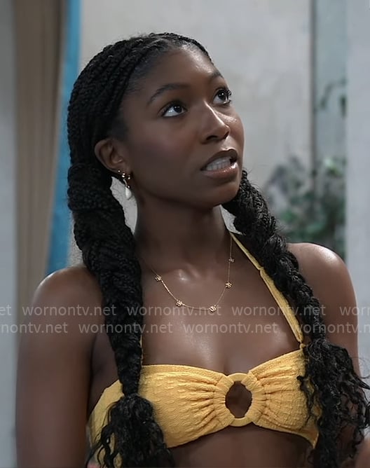 Trina’s orange bikini on General Hospital