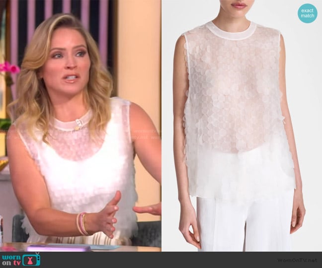 TWP Semi-Sheer Paillette Shell worn by Sara Haines on The View