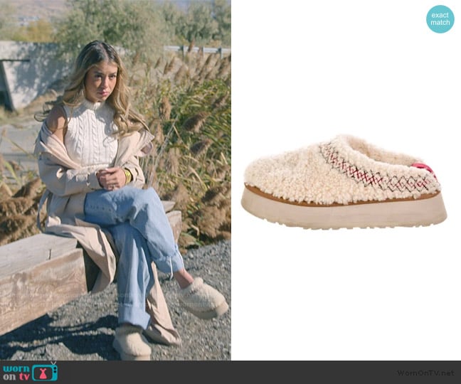 Ugg Shearling slippers worn by Jen Affleck on The Secret Lives of Mormon Wives