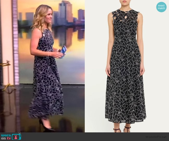 Ulla Johnson Kiana Embroidered Sleeveless Midi Dress worn by Sara Haines on The View