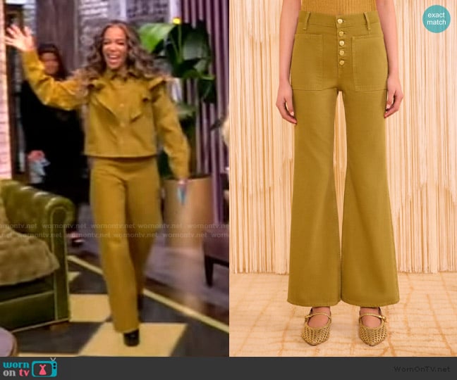 Ulla Johnson The Lou Button Up Jean worn by Sunny Hostin on The View