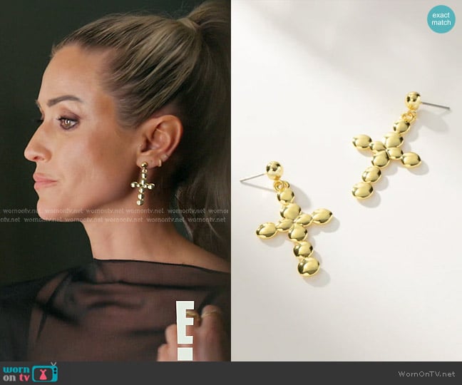 Uncommon James Bubble Cross Earrings worn by Kristin Cavallari on Honestly Cavallari The Headline Tour