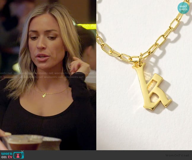 Uncommon James Gothic Initial Pendant Necklace worn by Kristin Cavallari on Honestly Cavallari The Headline Tour