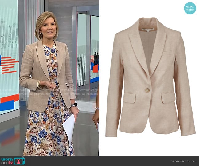 Veronica Beard Linen Blend Cutaway Jacket worn by Kate Snow on NBC News Daily