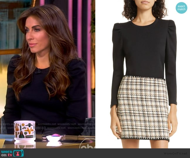 Alyssa’s black puff sleeve top on The View