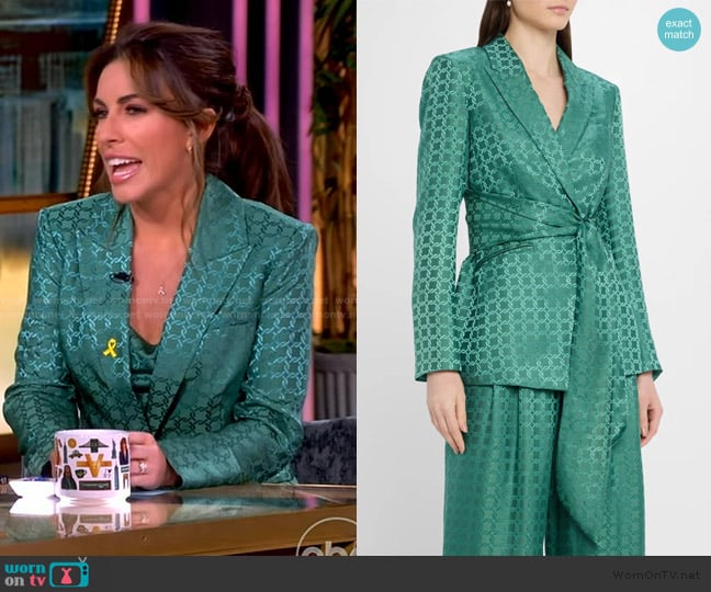 Veronica Beard Issel Printed Tie-Front Jacket worn by Alyssa Farah Griffin on The View