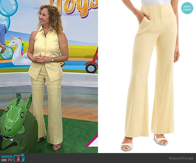 Veronica Beard Komi Pants in Chamomile worn by Laurie Schacht on Today
