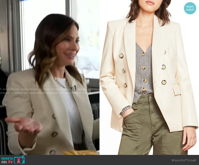 Veronica Beard Miller Vegan Leather Dickey Jacket worn by Rebecca Jarvis on Good Morning America