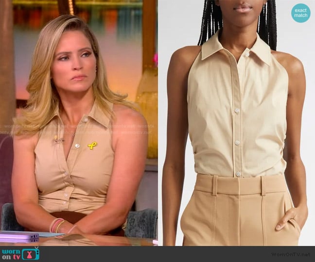 Veronica Beard Regina Sleeveless Shirt worn by Sara Haines on The View