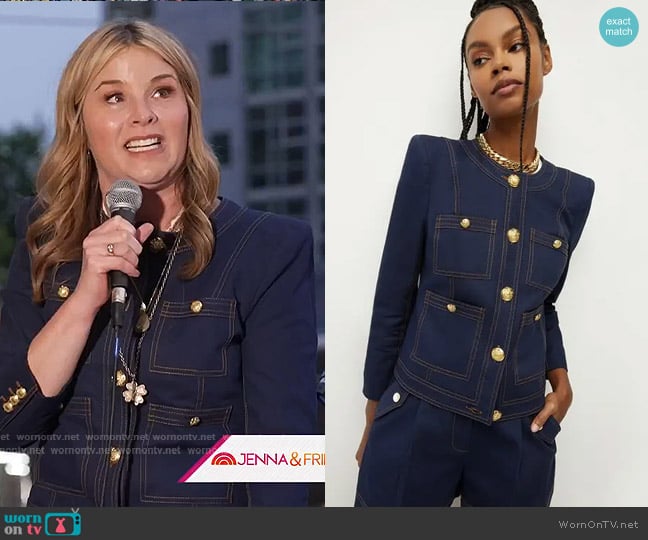 Veronica Beard Ferazia Cotton Jacket worn by Jenna Bush Hager on Today