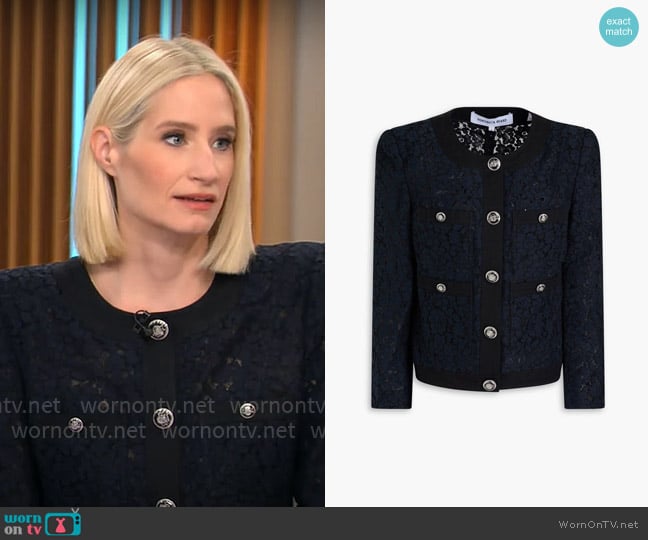 Veronica Beard Ferazia Lace Jacket worn by Caroline Polisi on CBS Mornings