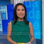 Vicky’s green ruffled sleeveless top on NBC News Daily