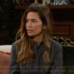 Victoria’s grey shirtdress on The Young and the Restless