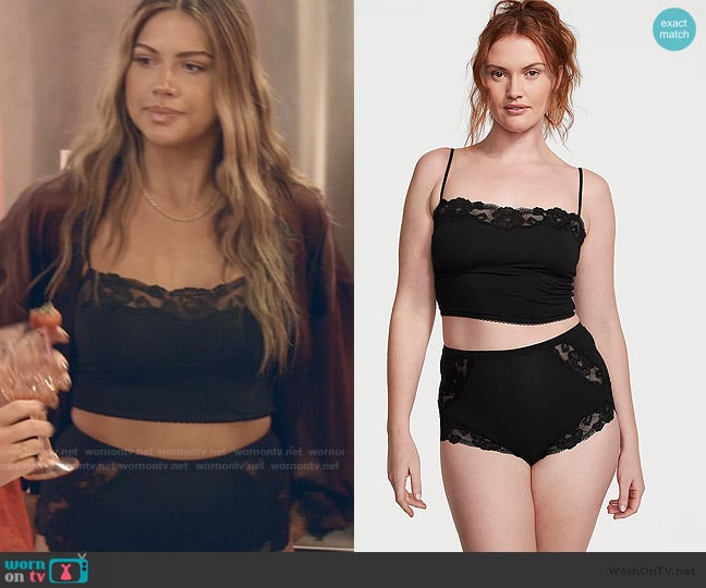 Victoria's Secret Modal Soft & Lace Trim Straight-Neck Cami Set worn by Demi Engemann on The Secret Lives of Mormon Wives