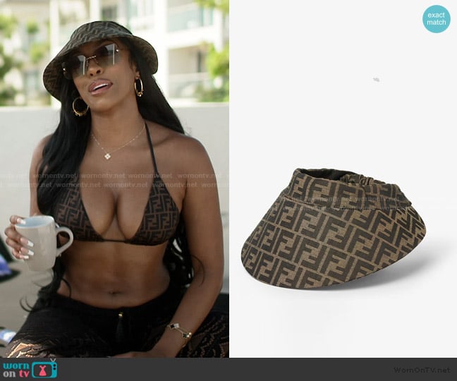 Visor by Fendi Brown canvas visor worn by Porsha Williams on The Real Housewives of Atlanta