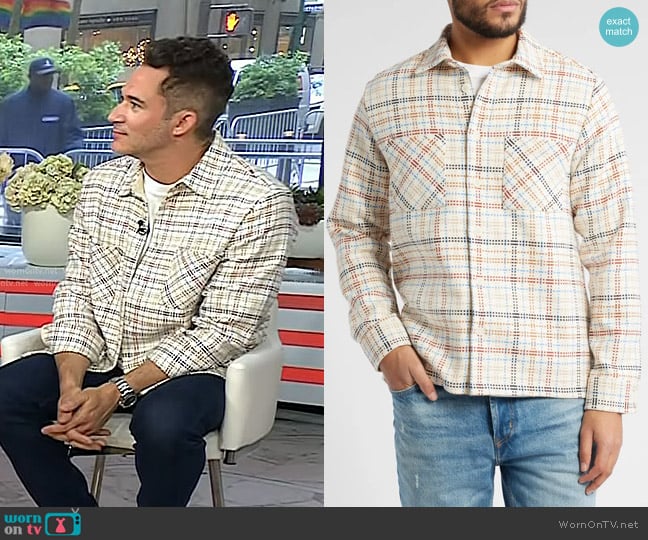 Wax LondonWhiting Yard Check Cotton Blend Overshirt worn by Justin Willman on Today
