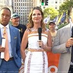Savannah’s white ankle strap sandals on Today