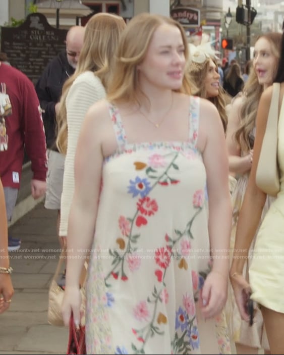 Whitney's floral print midi dress on The Secret Lives of Mormon Wives