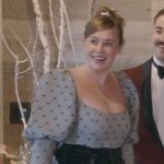 Whitney’s gray puff sleeve mini dress on The Secret Lives of Mormon Wives