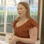 Whitney’s orange lace ruffle dress on The Secret Lives of Mormon Wives