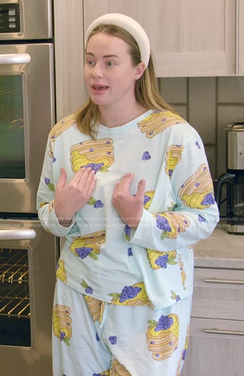 Whitney's pancake print pajama set on The Secret Lives of Mormon Wives