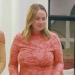Whitney’s pink floral open back mini dress  on The Secret Lives of Mormon Wives