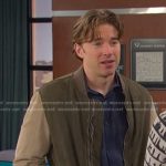 Will’s taupe colorblock bomber jacket on Days of our Lives