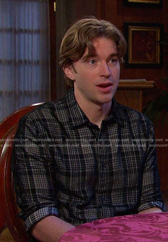 Will’s black plaid shirt on Days of our Lives