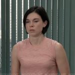 Willow’s coral sleeveless top on General Hospital
