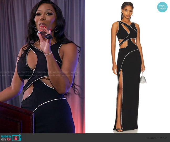 Yaura Zuwa Embellished Gown worn by Angela Oakley on The Real Housewives of Atlanta