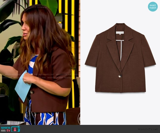 Zara Cropped Short Sleeve Blazer worn by Gretta Monahan on The View