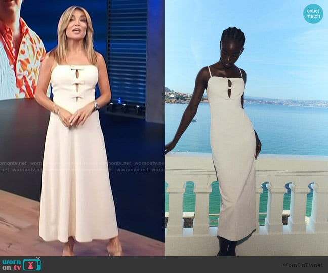 Zara Cut-Out Midi Dress with Bows worn by Kit Hoover on Access Hollywood