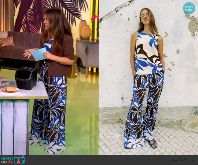 Zara Floral Print Beaded Top worn by Gretta Monahan on The View