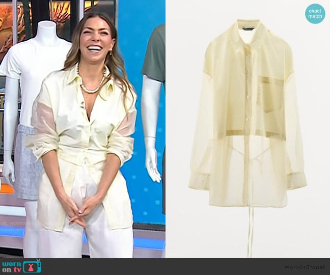 Zara Organza Combinatino Oversized Shirt worn by Melissa Garcia on Today