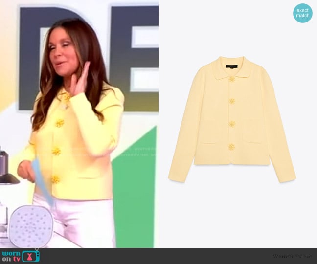 Zara Plain Knit Jacket with Beaded Buttons worn by Gretta Monahan on The View