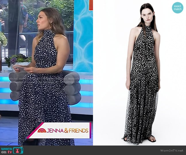 Zara Polka Dot Halter Dress worn by Melissa Garcia on Today