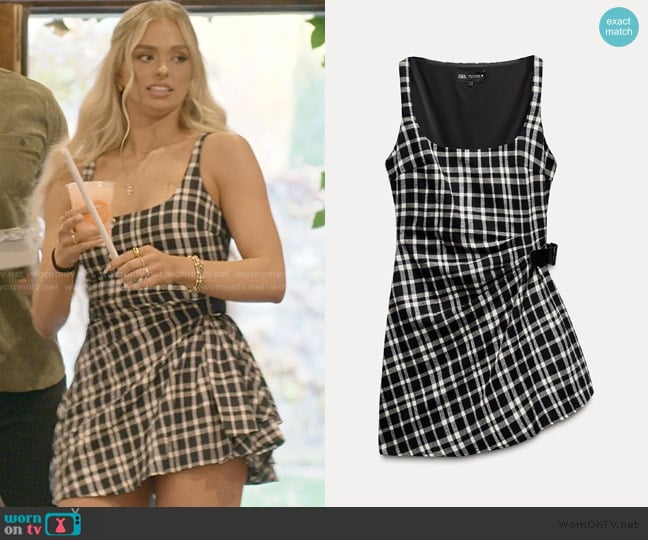 Zara Belted Plaid Dress worn by Miranda McWhorter on The Secret Lives of Mormon Wives