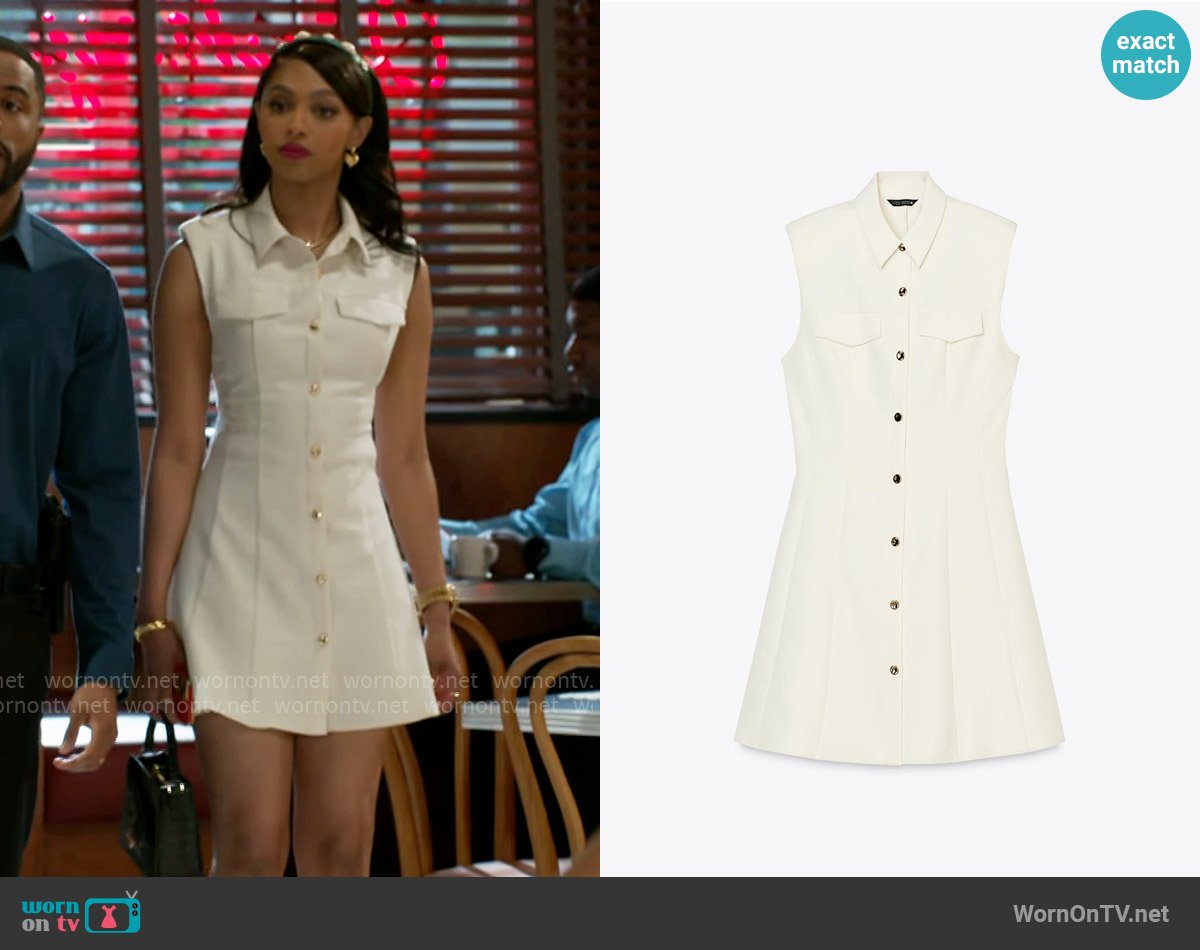 Zara Crepe Mini Dress worn by Kat Richardson (Colby Muhammad) on Beyond the Gates
