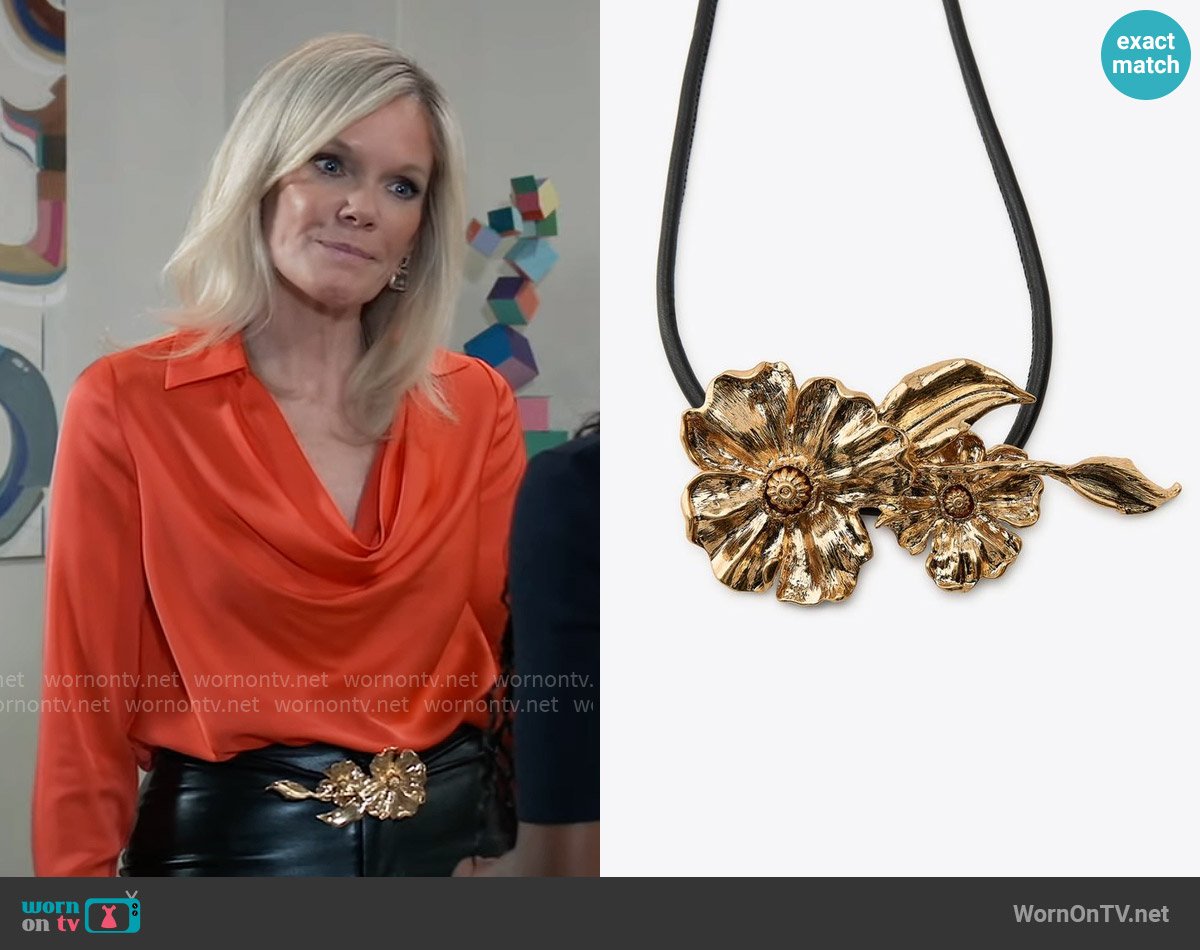 Zara Flower Cord Belt worn by Ava Jerome (Maura West) on General Hospital