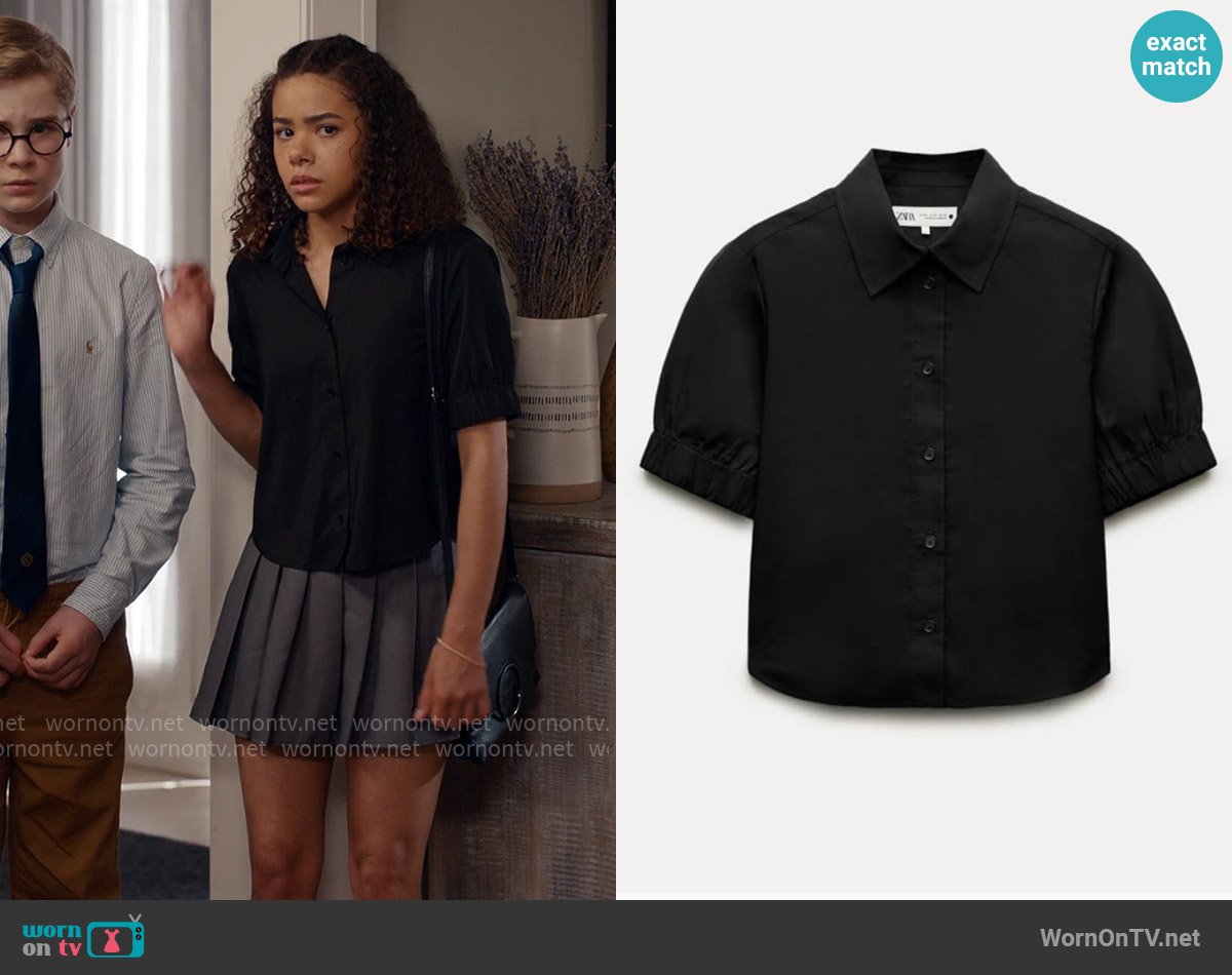 Zara Short Sleeve Shirt worn by Ginny Miller (Antonia Gentry) on Ginny & Georgia