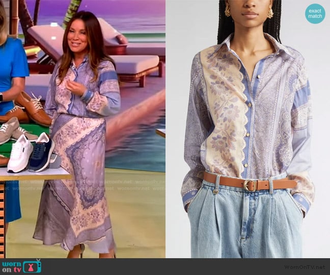 Zimmermann Lucky Bandana Print Relaxed Cotton Button-Up Shirt worn by Gretta Monahan on The View