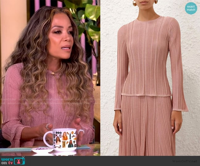 Zimmermann Lucky Metallic Ribbed Top worn by Sunny Hostin on The View