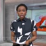 Zinhle’s black print shirtdress on NBC News Daily
