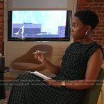 Zinhle’s black grid check dress on NBC News Daily