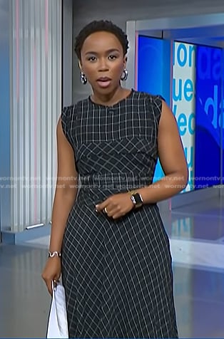 Zinhle's black grid check dress on NBC News Daily