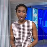 Zinhle’s gingham check vest on NBC News Daily