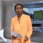 Zinhle’s orange blazer and wide leg pants on NBC News Daily