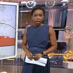 Zinhle’s navy pleated dress on NBC News Daily